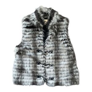 MICHAEL Michael Kors Women's Brown & Gray Faux Fur Vest Extra Large EUC